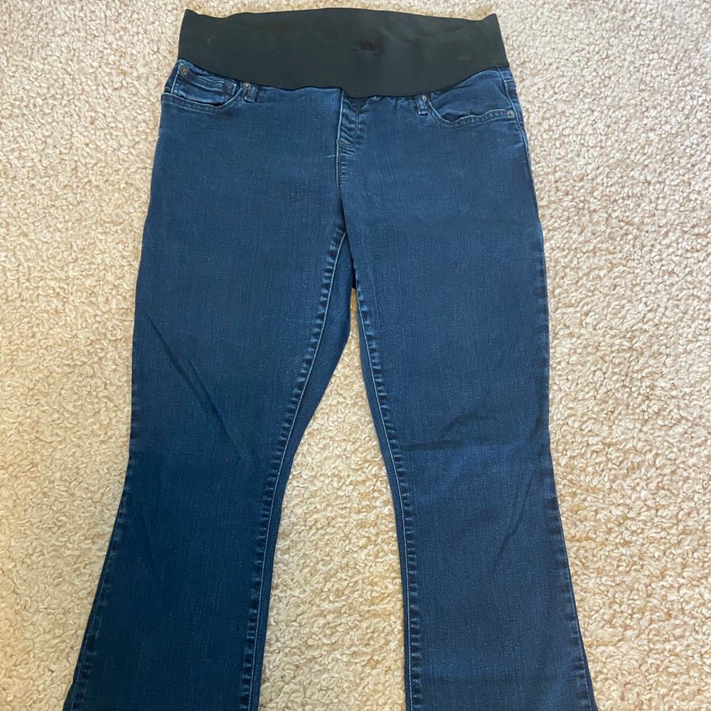 Gap Maternity Dark Wash Baby Bootcut Jeans